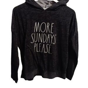 Rae Dunn More Sundays Please  Gray‎ Hoodie Sweatshirt Size S